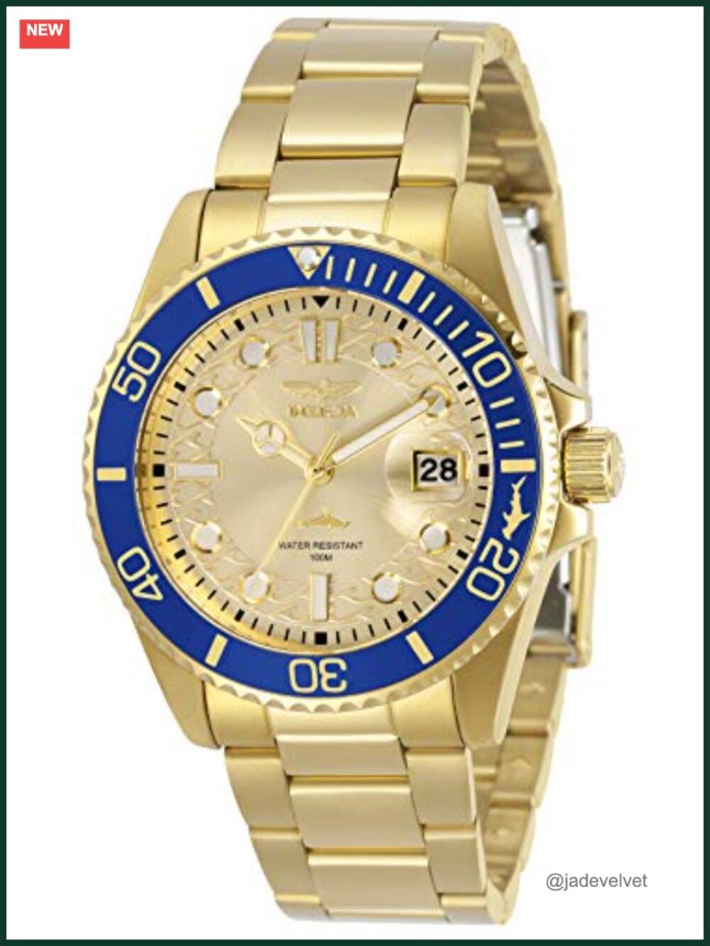 Pro Diver Quartz Watch Stainless Steel Bracelet Water Resistant